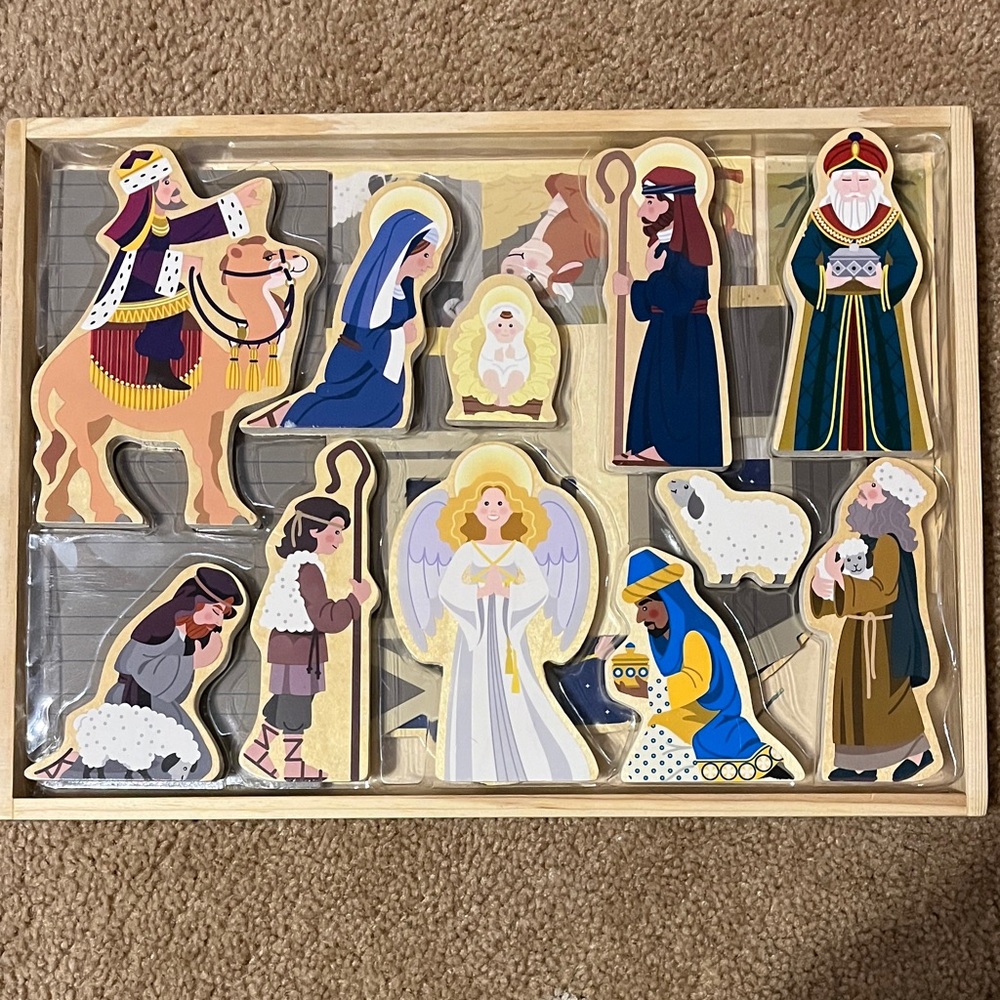 Melissa & Doug Nativity Scene Wooden Set - Multicolor